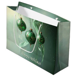 Green Christmas Ball Holiday Gift Bag Große Geschenktüte