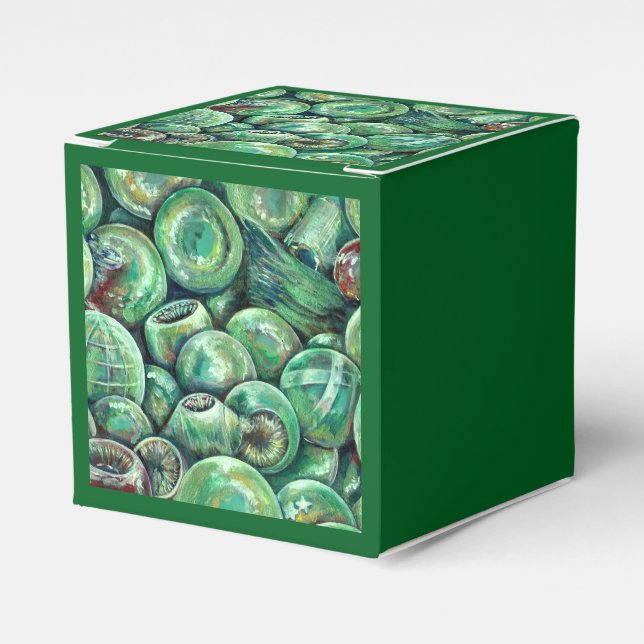 Green Christmas Balls Geschenkschachtel (Vorderseite)