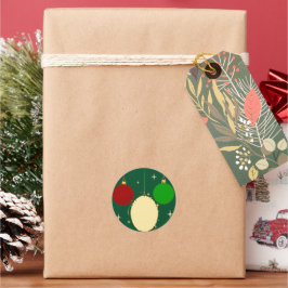 Green Christmas Bauble Sticker