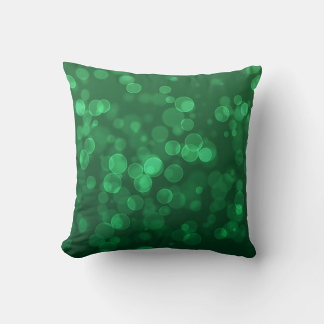 Green Christmas Bokeh Kissen (Vorderseite)