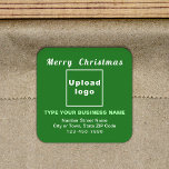 Green Christmas Business Square Shape Sticker<br><div class="desc">Frohe Weihnachten! Einer der bekanntesten Feiertage des Jahres. Es ist auch eine der besten Jahreszeiten für Werbung für Ihr Unternehmen. Quadrat Form Aufkleber mit Fröhlichen Weihnachtsgrüßen, Ihrem Firmennamen und anderen Informationen über Ihr Unternehmen. Sie können es als Zubehör für Ihr Produktverpackungsmaterial verwenden, um Ihren Produktnamen zu fördern. Sie können es...</div>