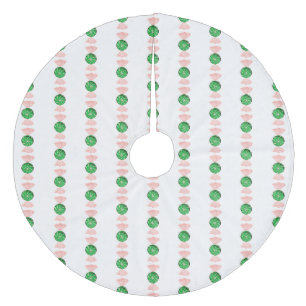 Green Christmas Candy Tree Skirt Fleece Weihnachtsbaumdecke
