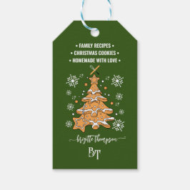 Green Christmas Cookies Snowflakes Promo QR Code Geschenkanhänger