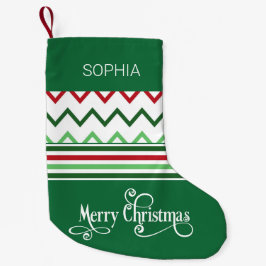 Green Christmas Design Personalisiert Name Klein Kleiner Weihnachtsstrumpf