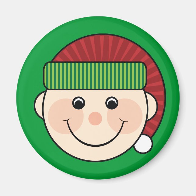 Green Christmas Elf Magnet (Vorne)