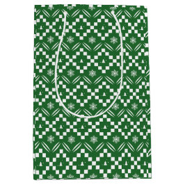 Green Christmas Pattern Design Mittlere Geschenktüte