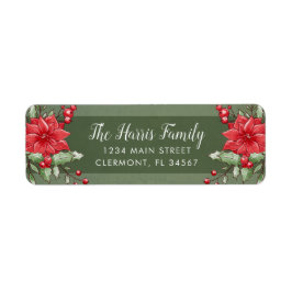 Green Christmas Poinsettia Holly Berry