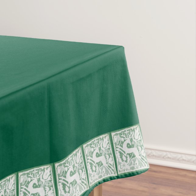 Green Christmas Reindeer Lace 52" x 70" Tischdecke (Beispiel)