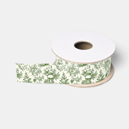 Green Christmas Santa Toile Ripsband