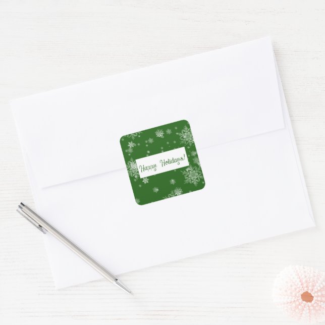 Green Christmas Snowflakes Sticker (Umschlag)