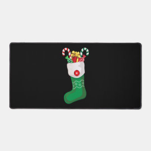 Green Christmas Stocking Schreibtischunterlage