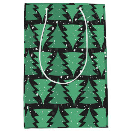 Green Christmas Tree Boho Lights Mittlere Geschenktüte