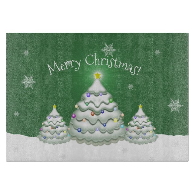 Green Christmas Tree Cutting Board Schneidebrett (Vorderseite)