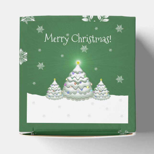 Green Christmas Tree Favor Box Geschenkschachtel (Oben)