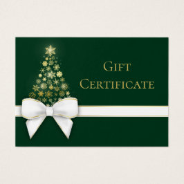 Green Christmas Tree Gold Snowflakes Bow Geschenkk