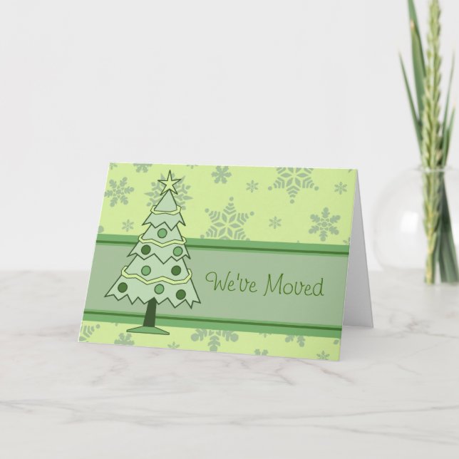 Green Christmas Tree Nouvelle carte de Noël (Devant)