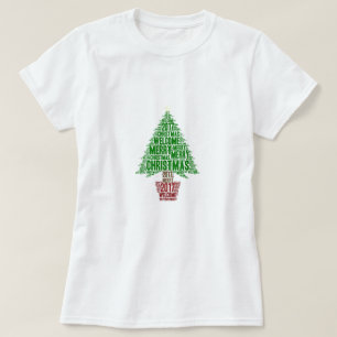 Green Christmas Tree Red 2017 Holiday T - Shirt