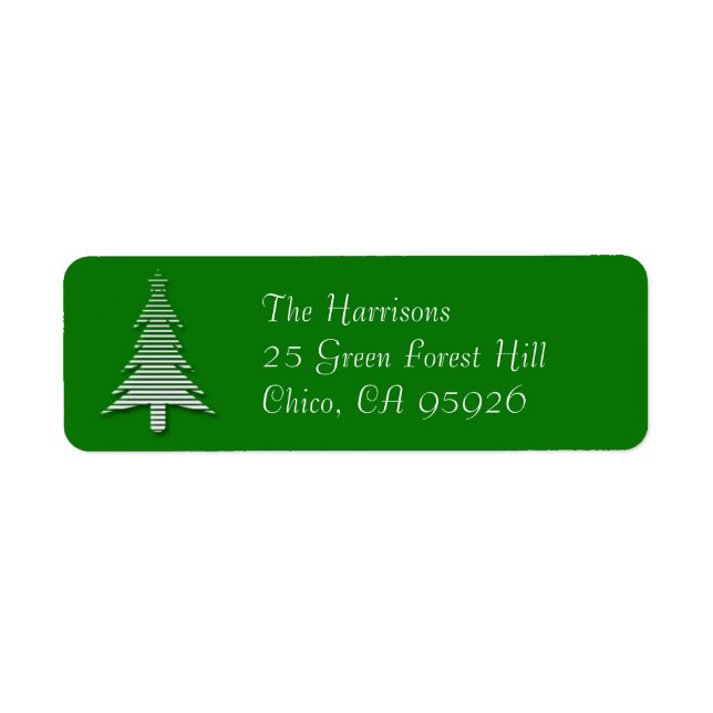 Green Christmas Tree Return Address Label (Vorne)
