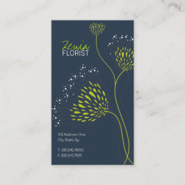 Green Chrysanthemum Blume Elegante Chic Floral Visitenkarte