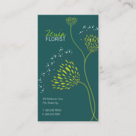 Green Chrysanthemum Blume Elegante Chic Floral Visitenkarte