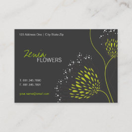 Green Chrysanthemum Blume Elegante Chic Floral Visitenkarte