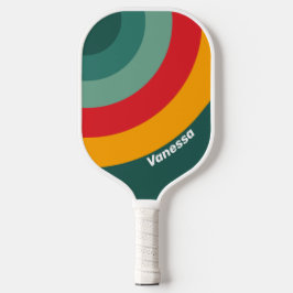 Green Circle Streifen mit Namen Pickleball Schläger