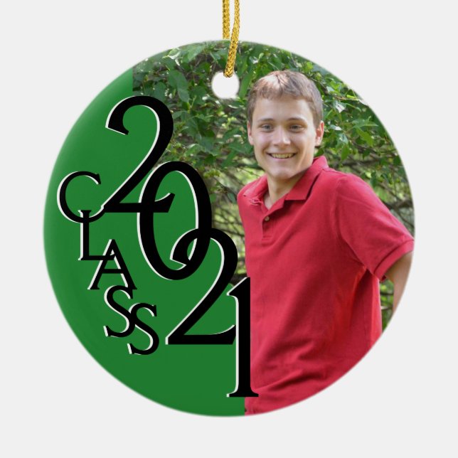 Green Class 2021 Abschluss Foto Keramik Ornament (Vorne)