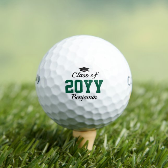 Green Class of 2025 Personalisiert Abschluss Golfball (Insitu T-Shirt)