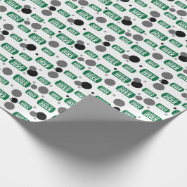 Green "Class of" Dog Tag and Dots Pattern Wrap Geschenkpapier