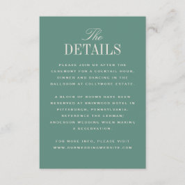 Green Classic Elegance Wedding Details Begleitkarte