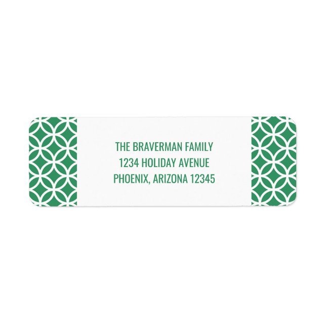 Green Classy Diamond Holiday Address Labels (Vorne)