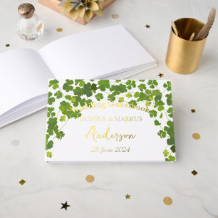 Green Clover Blätter Bouquet Wedding Gästebuch