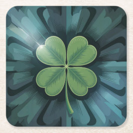 Green Clover Blue Camouflage Untersetzer Set