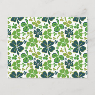 Green Clover Kleeblatt Pattern St Patrick`s Day Po Postkarte
