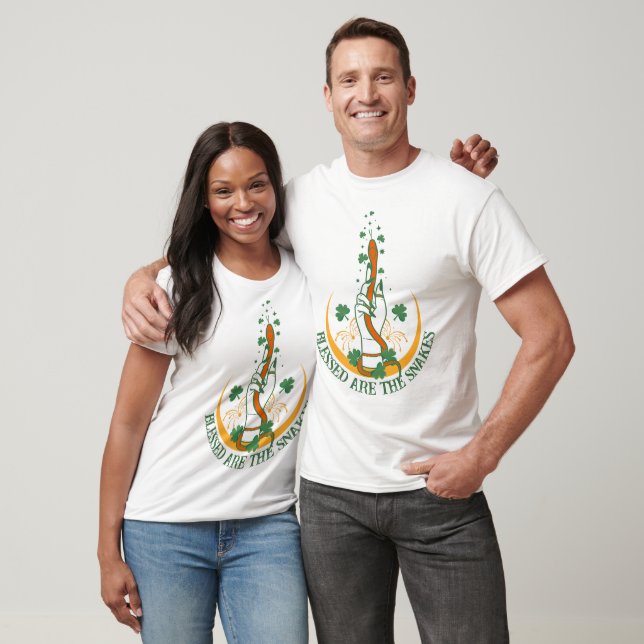 Green Clover Orange All Snakes Day Pagan T-Shirt (Unisex)