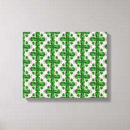 Green Clover Pattern Leinwanddruck