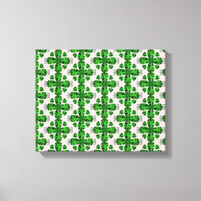 Green Clover Pattern Leinwanddruck (Vorderseite)