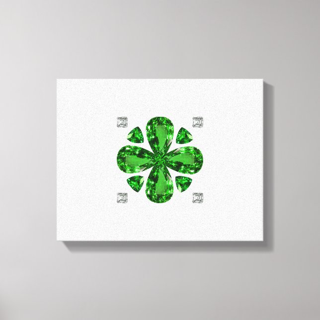 Green Clover Pattern Leinwanddruck (Vorderseite)