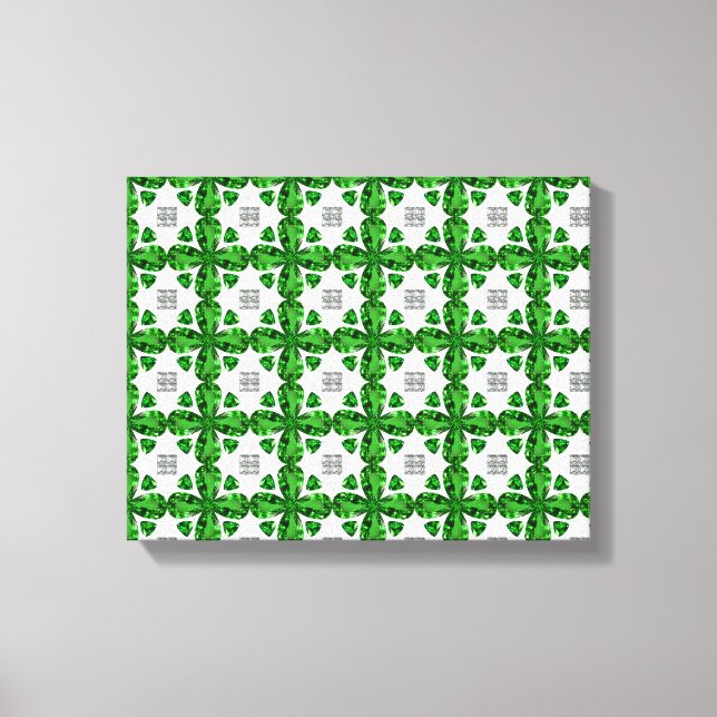 Green Clover Pattern Leinwanddruck (Vorderseite)