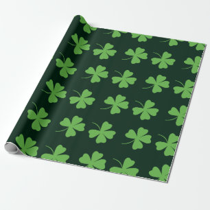 Green Clover Pattern St Patricks Day Geschenkpapier