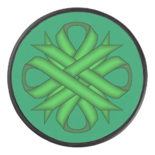 Green Clover Ribbon von Kenneth Yoncich Eishockey Puck
