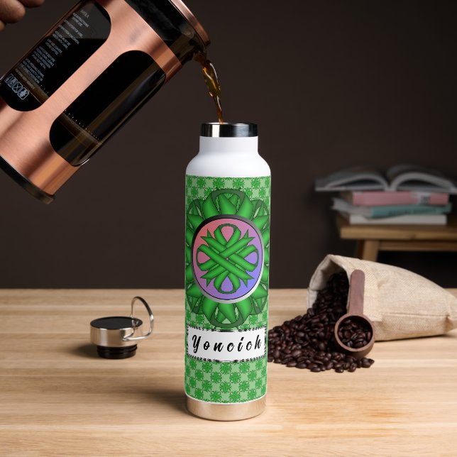 Green Clover Ribbon von Kenneth Yoncich Trinkflasche (Kaffee)