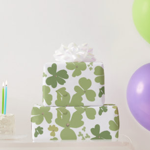 Green Cloverleaf St Patrick Day Garden Geschenkpapier