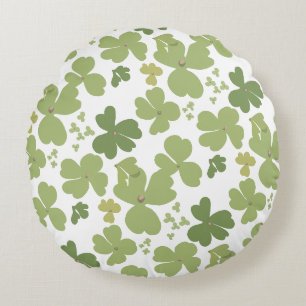 Green Cloverleaf St Patrick Day Garden Rundes Kissen