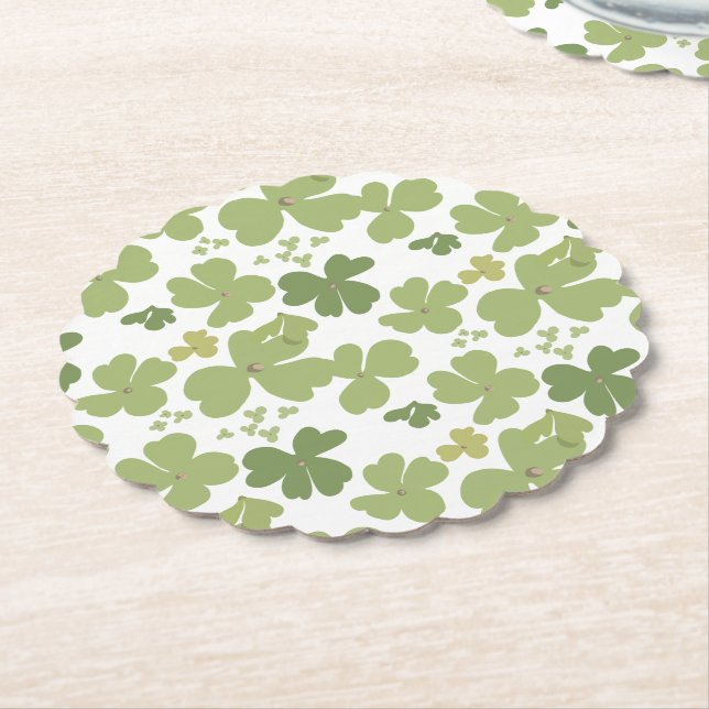 Green Cloverleaf St Patrick Day Garden Untersetzer (angewinkelt)