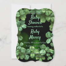 Green Clovers Baby Dusche
