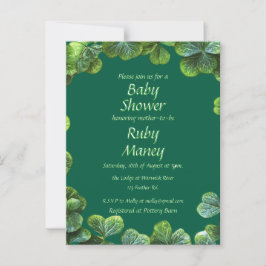 Green Clovers Baby Dusche Postkarte