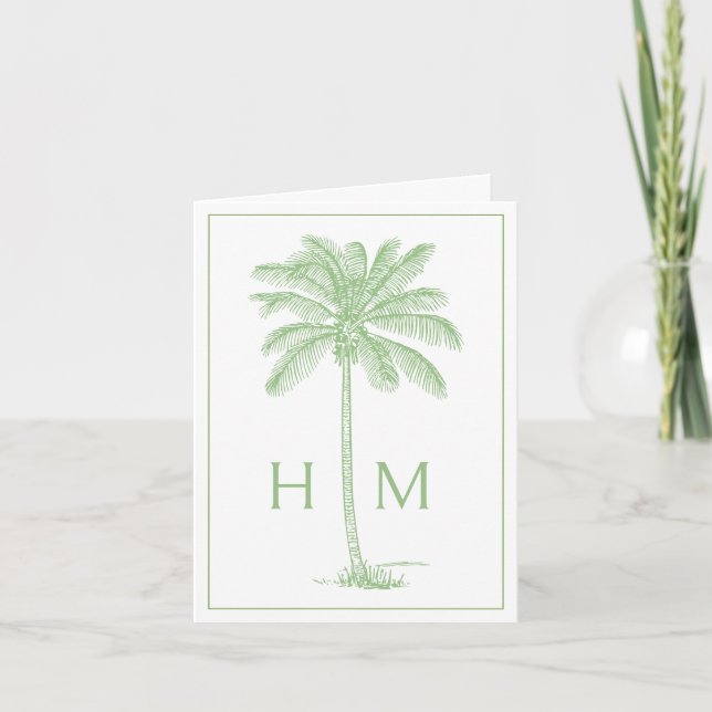 Green Coastal Palmetto Palm Monogram (Devant)
