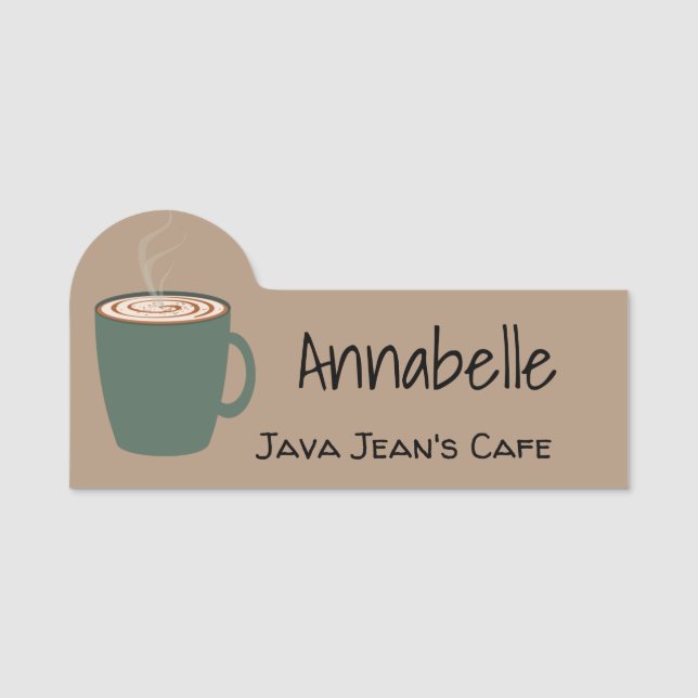 Green Coffee-Cup-Name Namensschild (Vorderseite)
