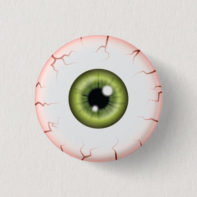 Green Color Eyeball Halloween Bloodshot Eyeball Button (Vorderseite)